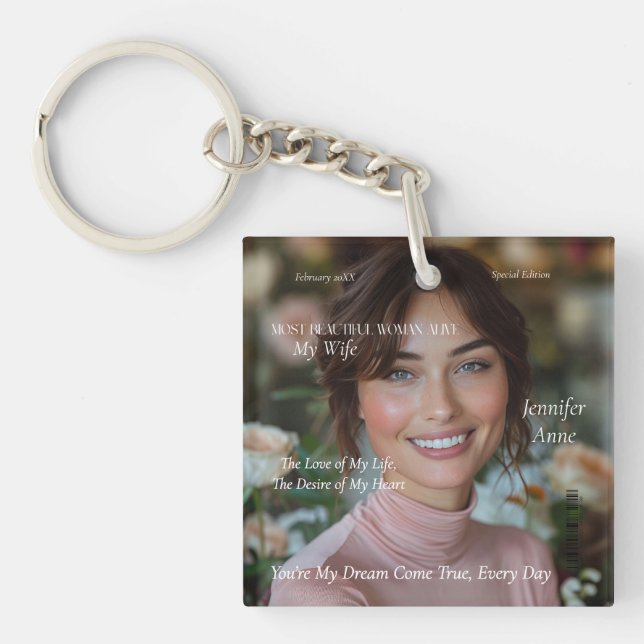 Most Beautiful Woman Alive girlfriend wife Key Ring (Front)
