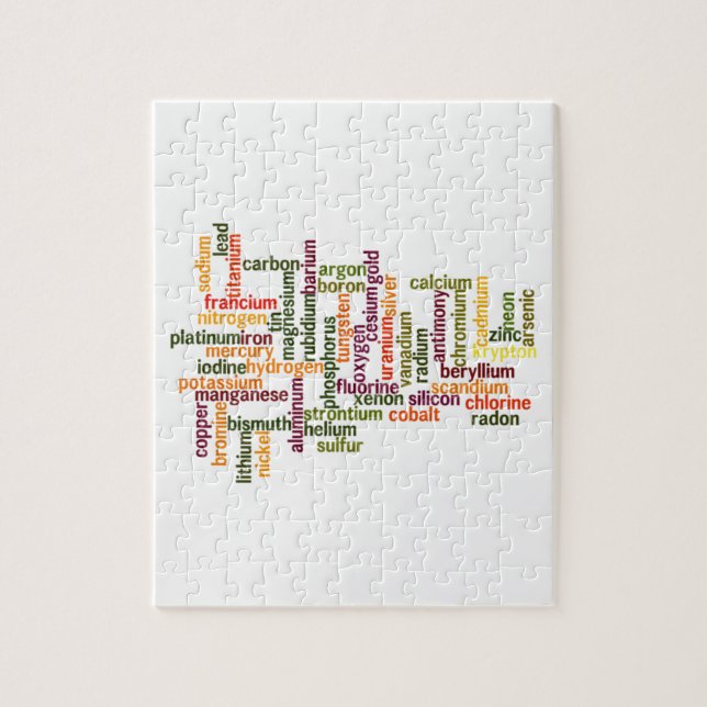 Most Common Elements (Word Cloud Chemistry) Jigsaw Puzzle (Vertical)
