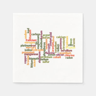 Most Common Elements Word Cloud Chemistry Napkin