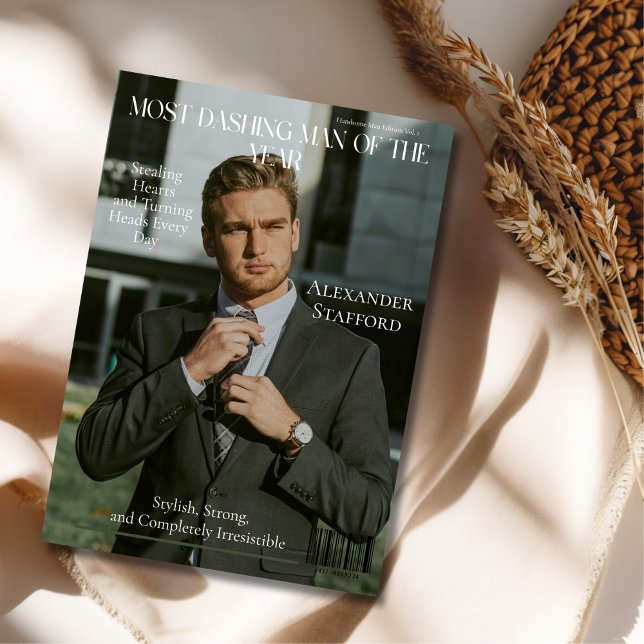 Most Dashing Man of the Year  Magazine Cover Holiday Card (Most Dashing Man of the Year Magazine Cover Holiday Card)