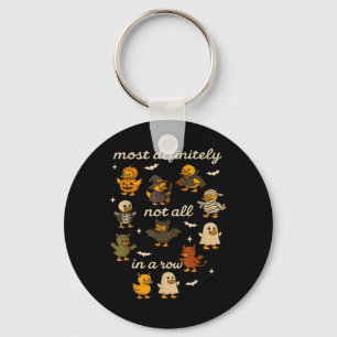 Most Definitely Not All In A Row Halloween Ducks M Key Ring