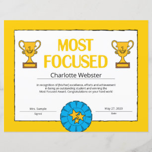 Most Focused Certificate of Achievement PDF