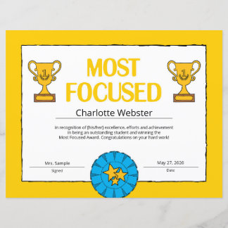 Most Focused Certificate of Achievement PDF