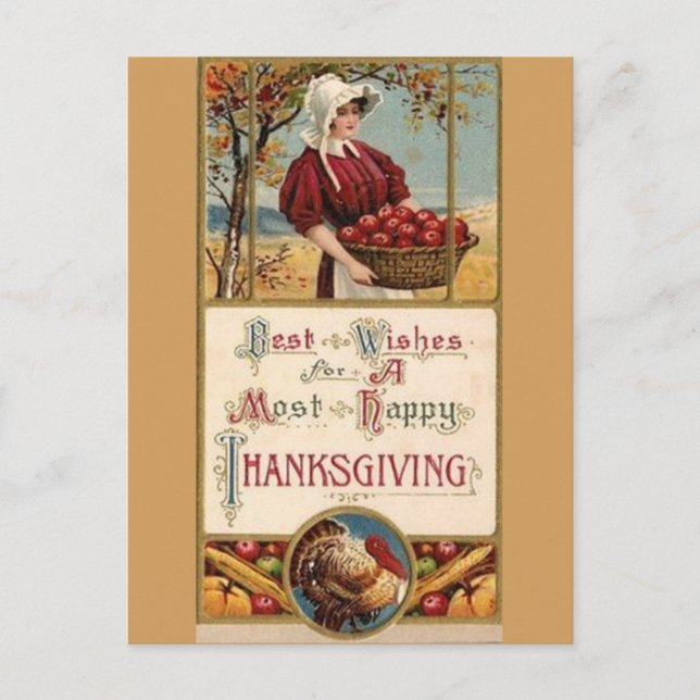 Most Happy Thanksgiving postcard (Front)