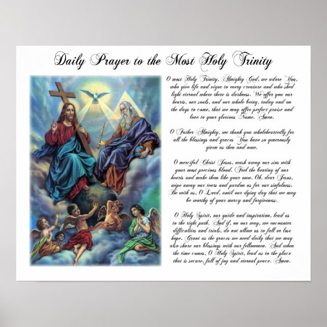 Most Holy Trinity Daily Prayer Poster (Front)