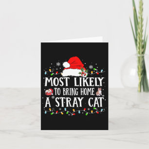 Most Likely Bring Home Stray Cat Christmas Humour Card