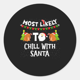 Most Likely Christmas Family Matching Funny Capyba Classic Round Sticker