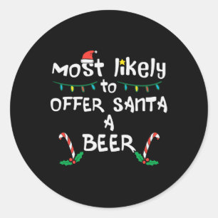 Most Likely Offer Santa Christmas Xmas Family Matc Classic Round Sticker