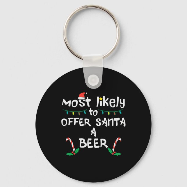 Most Likely Offer Santa Christmas Xmas Family Matc Key Ring (Front)