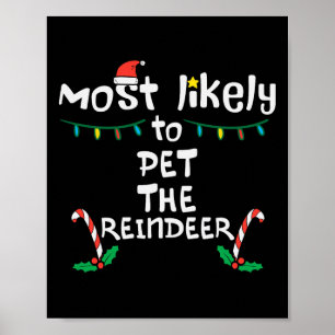 Most Likely Pet Reindeer Christmas Xmas Family Mat Poster