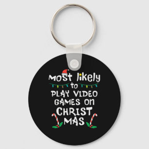 Most Likely Play Video Game Christmas Xmas Family Key Ring