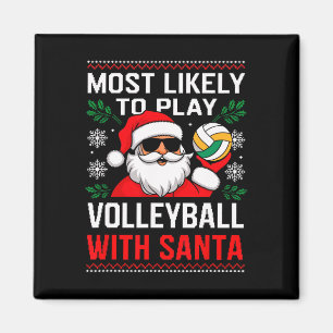 Most Likely Play Volleyball Santa Christmas Matchi Magnet