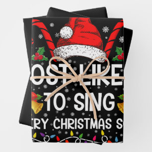 Most Likely Sing Every Christmas Song Xmas Family Wrapping Paper Sheet