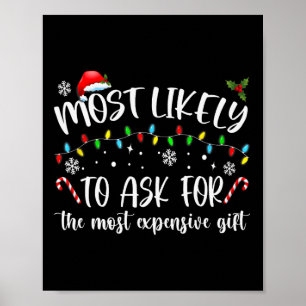 Most Likely To Ask For The Most Expensive Gift Chr Poster