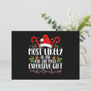 Most Likely To Ask For The Most Expensive Gift Invitation