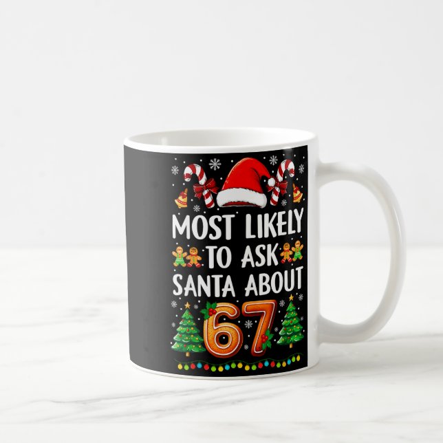 Most Likely To Ask Santa About 67 Funny Christmas  Coffee Mug (Right)