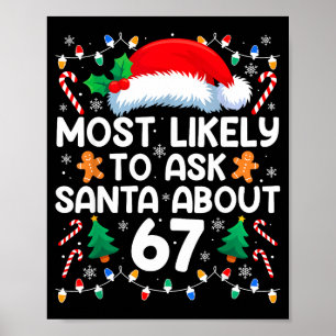 Most Likely To Ask Santa About 67 Funny Christmas  Poster