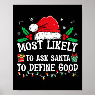Most Likely To Ask Santa To Define Good Christmas  Poster