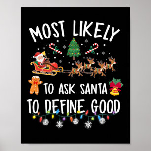 Most Likely To Ask Santa To Define Good Christmas  Poster