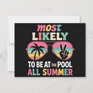Most Likely To Be At The Pool All Summer Teacher  Postcard