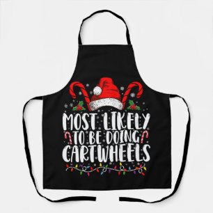 Most Likely To Be Doing Cartwheels Matching Xmas Apron