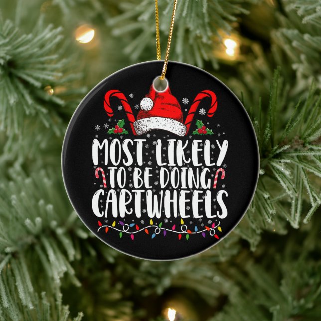 Most Likely To Be Doing Cartwheels Matching Xmas Ceramic Tree Decoration (Tree)