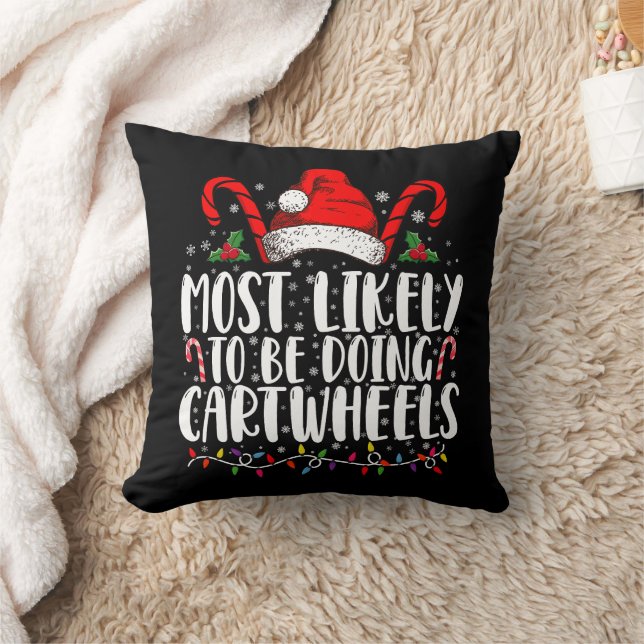 Most Likely To Be Doing Cartwheels Matching Xmas Cushion (Blanket)