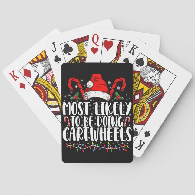 Most Likely To Be Doing Cartwheels Matching Xmas Playing Cards (Back)