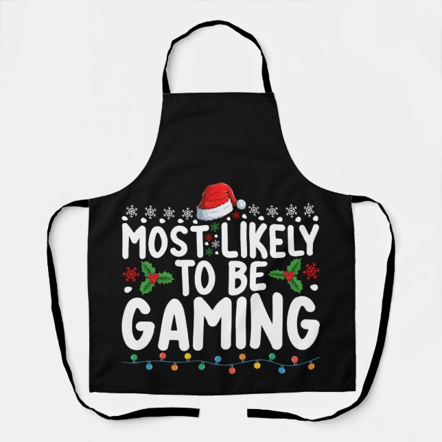 Most Likely To Be Gaming Video Games Gamers Apron (Front)