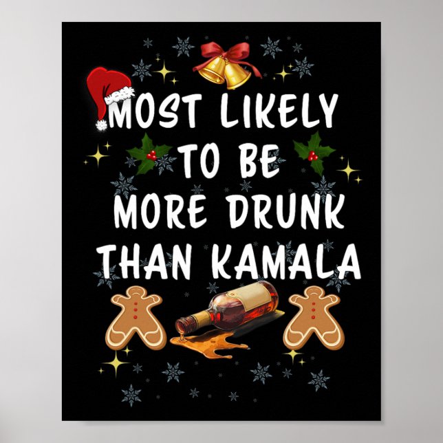 Most Likely To Be More Drunk Than Kamala Election  Poster (Front)