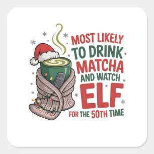 Most Likely to Be on Santa’s Nice List Christmas Square Sticker
