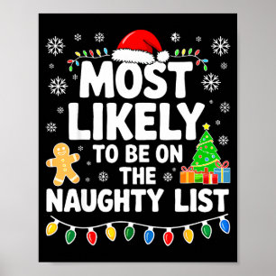 Most Likely To Be On The Naughty Lis Family Christ Poster