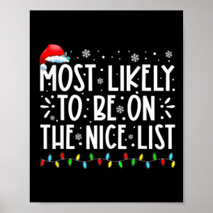 Most Likely To Be On The Nice List Fun Christmas H Poster