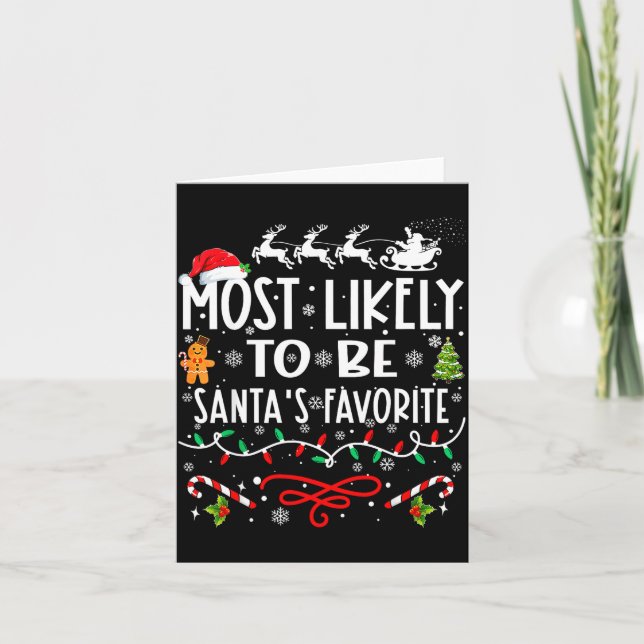 Most Likely To Be Santa's Favorite Family Christma Card (Front)