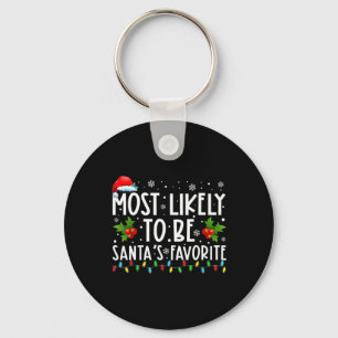 Most Likely To Be Santa's Favourite Matching Famil Key Ring