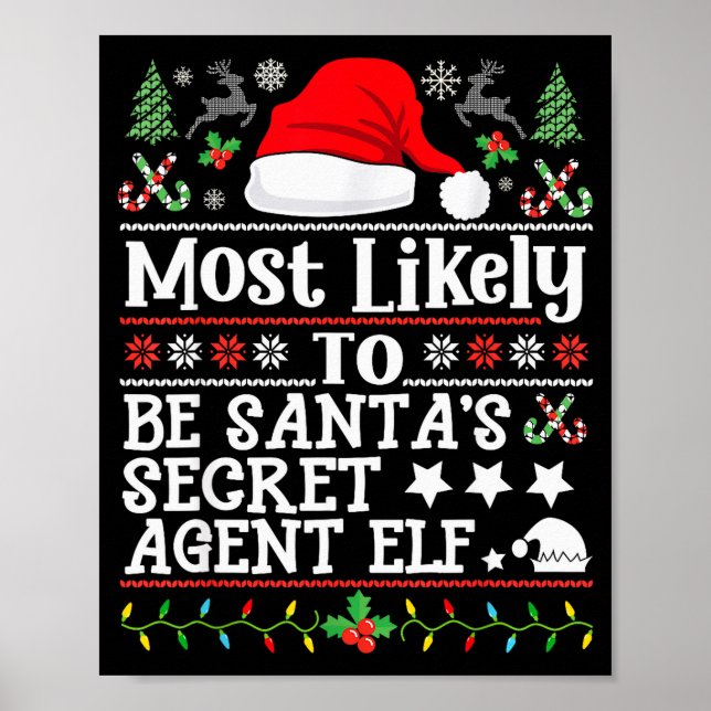 Most Likely To Be Santa's Secret Agent Elf - Chris Poster (Front)