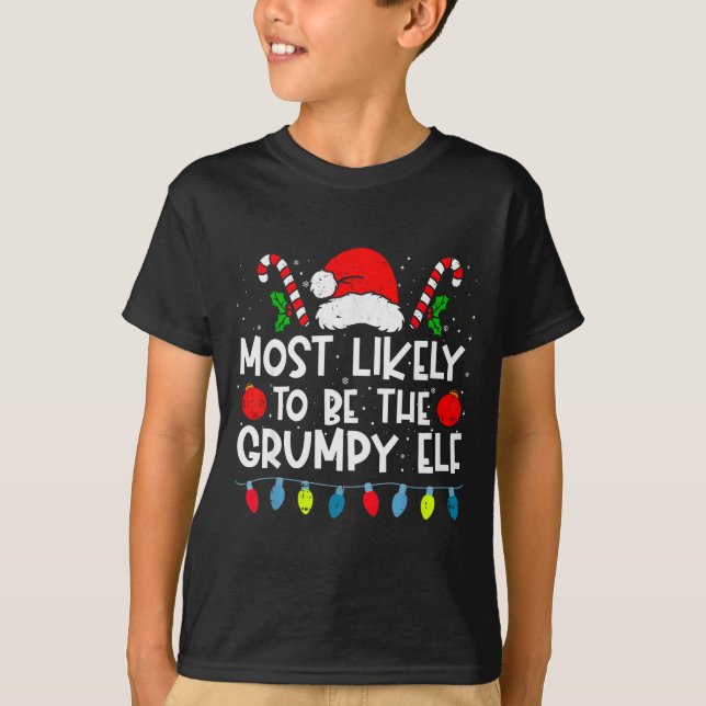 Most Likely To Be The Mpy Elf Family Crew Christma T-Shirt (Front)