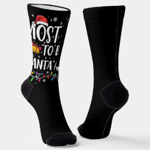 Most Likely To Boss Santa Around Funny Christmas  Socks