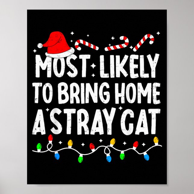 Most Likely To Bring Home A Stray Cat Matching Chr Poster (Front)