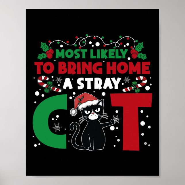 Most Likely To Bring Home A Stray Cat Matching Chr Poster (Front)