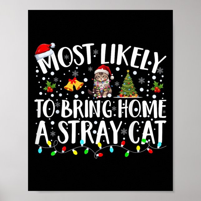 Most Likely To Bring Home A Stray Cat Matching Chr Poster (Front)