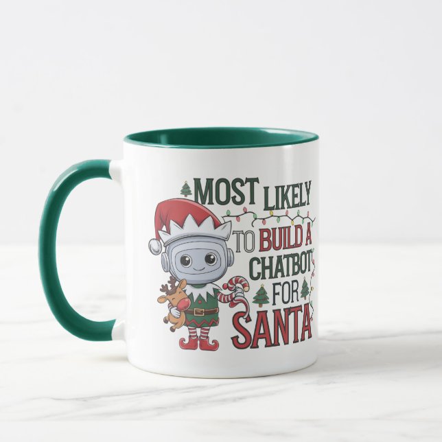 🤖Most Likely To Build a Chatbot for Santa Funny Mug (Left)