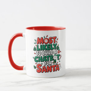 🤖Most Likely To Build a Chatbot for Santa Funny Mug
