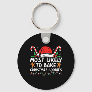 Most Likely To Byke Christmas Cookies  Key Ring