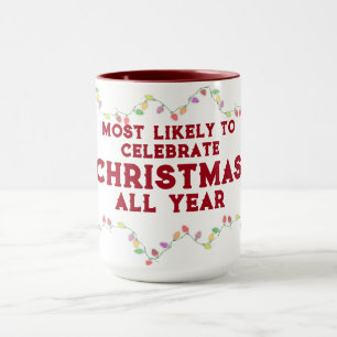 Most Likely To Celebrate Christmas Mug