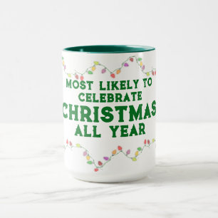Most Likely To Celebrate Christmas Mug