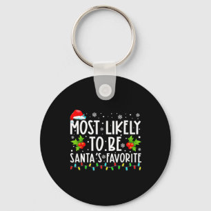Most Likely To Christmas Be Santa's Favourite Matc Key Ring