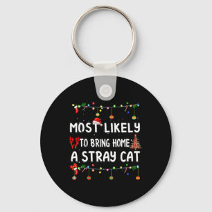 Most Likely To Christmas Fun Matching Family Pajam Key Ring