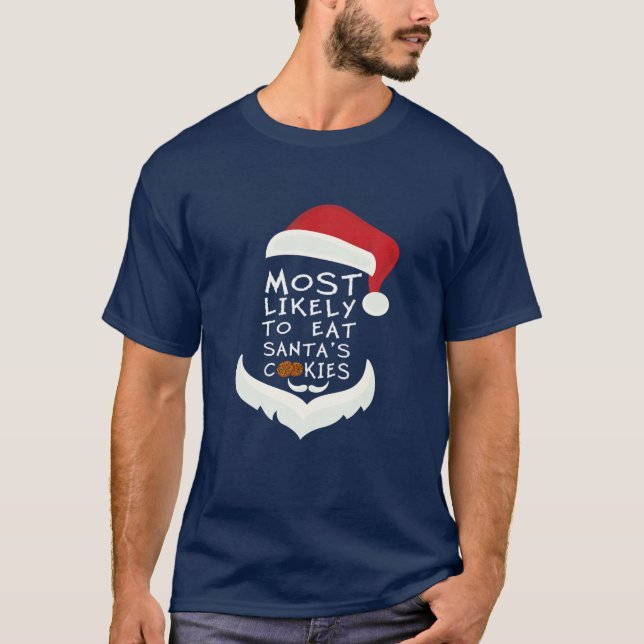 Most Likely To Christmas Funny Matching Family Paj T-Shirt (Front)