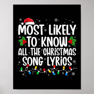 Most Likely To Christmas Know All The Christmas So Poster